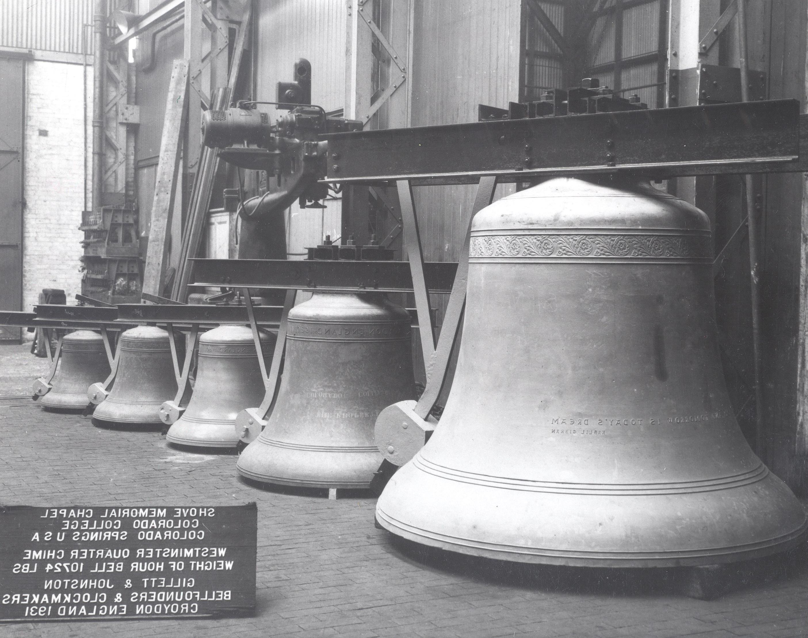Shove Chapel Bells Prior to Shipping in Croydon England 1931 <span class="cc-gallery-credit"></span>